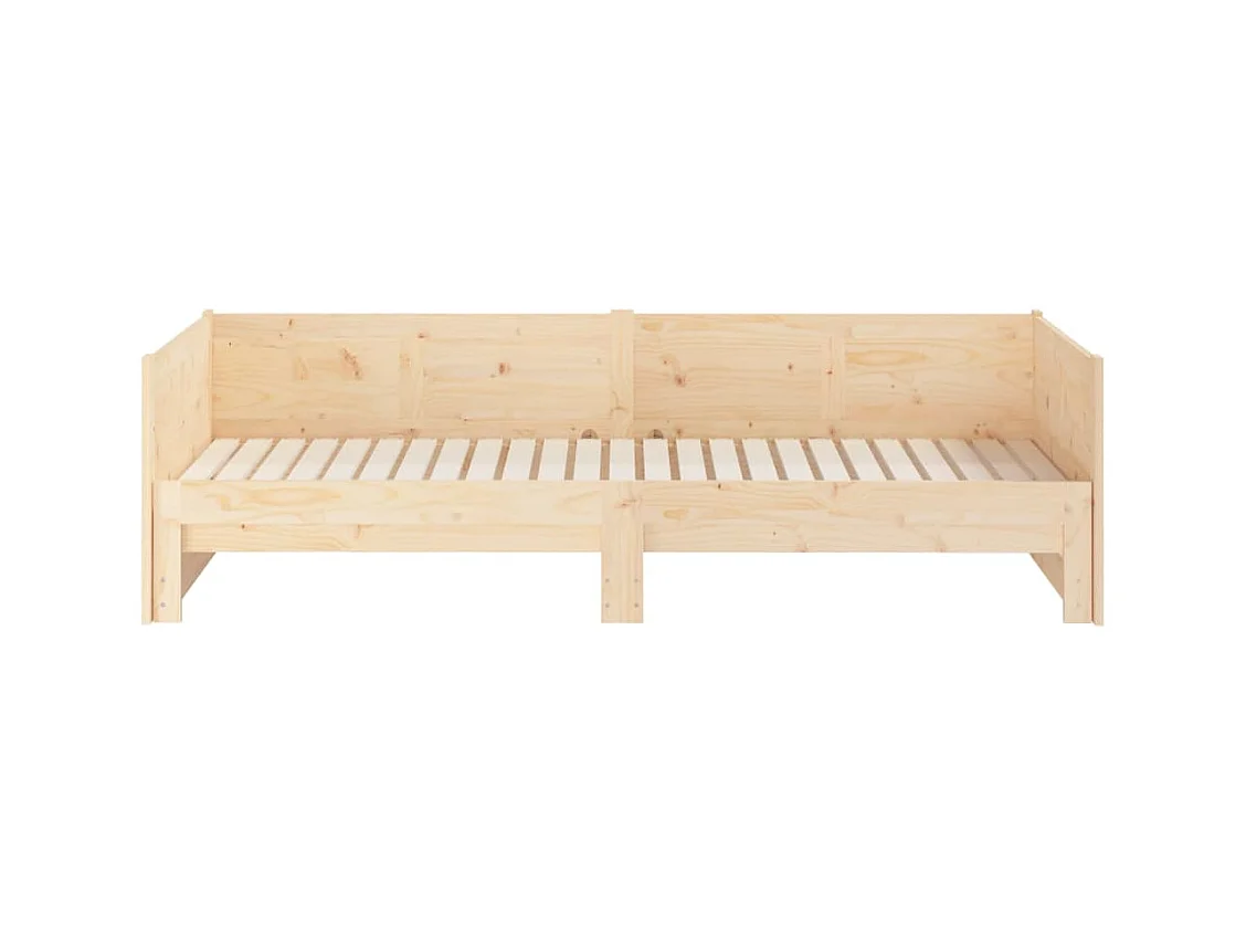 Letto scorrevole senza materasso in legno massello di pino 2x(80x200) cm