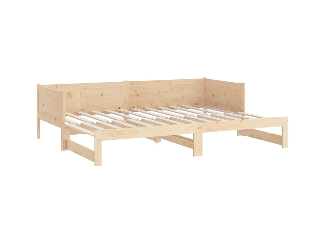 Letto scorrevole senza materasso in legno massello di pino 2x(80x200) cm