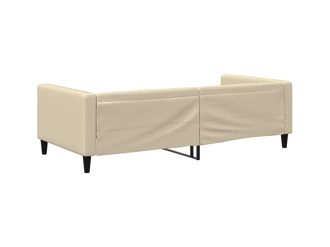 Crèmekleurige slaapbank 100x200 cm stof