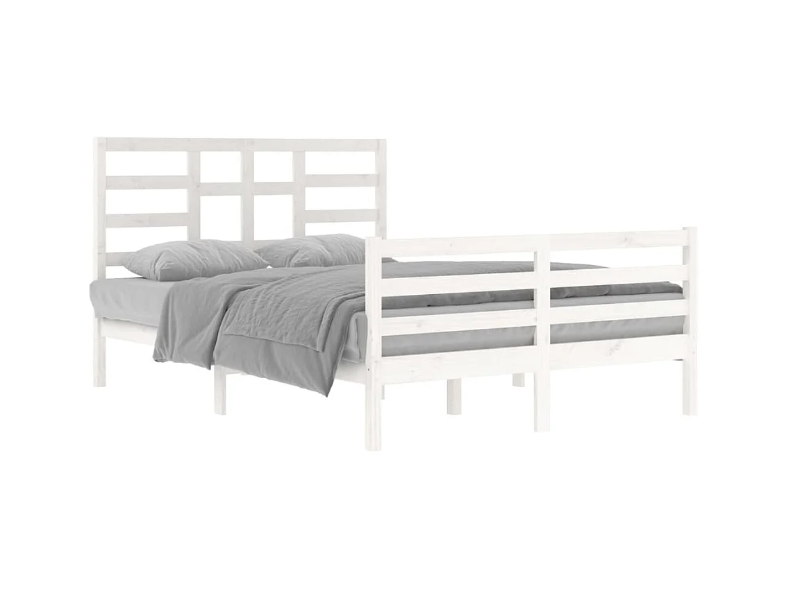 Bedframe zonder matras wit massief hout 140x200 cm