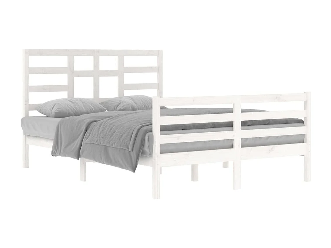 Estructura de cama sin colchón de madera maciza blanca 140x200 cm