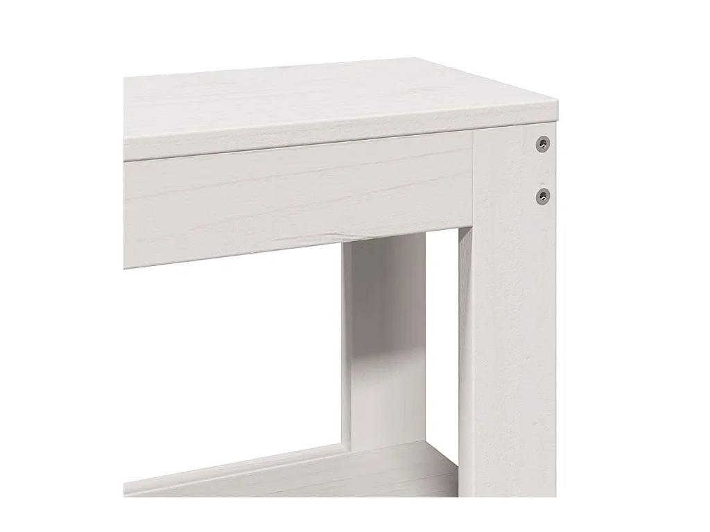 Estructura de cama sin colchón blanca 75x190 cm madera maciza de pino