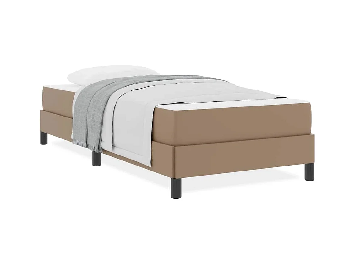 Lit avec matelas Cappuccino 100 x 200 cm Faux cuir