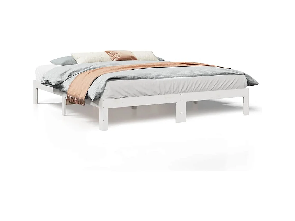 Bettgestell ohne Matratze weiß 180x200 cm Kiefer Massivholz