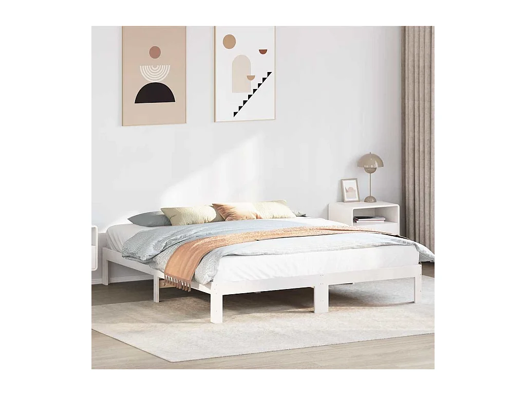 Bettgestell ohne Matratze weiß 180x200 cm Kiefer Massivholz