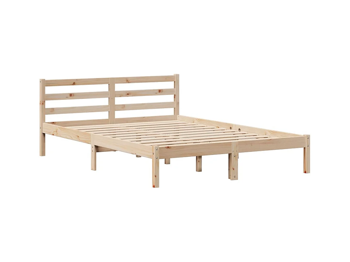 Cama librería sin colchón 135x190 cm madera maciza de pino