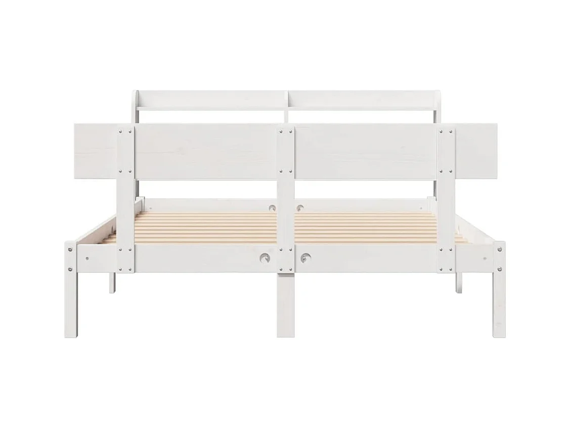 Bedframe zonder matras wit 140x200 cm massief grenenhout