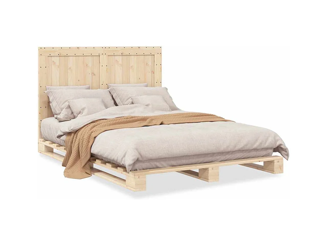 Bedframe zonder matras met massief houten hoofdeinde