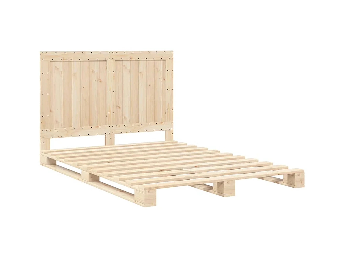 Bedframe zonder matras met massief houten hoofdeinde