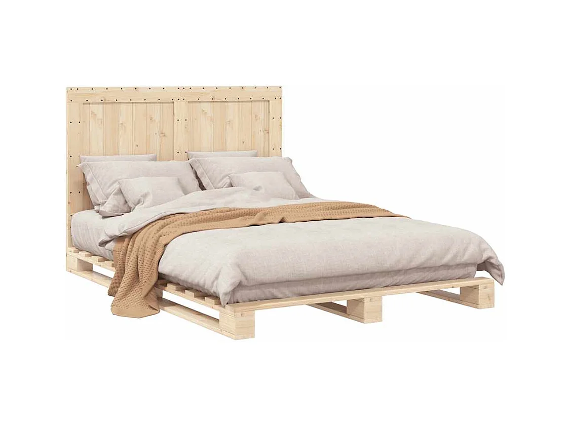 Bedframe zonder matras met massief houten hoofdeinde