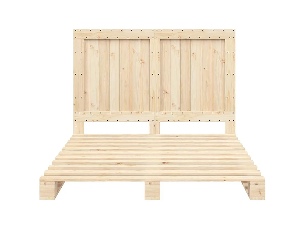 Bedframe zonder matras met massief houten hoofdeinde