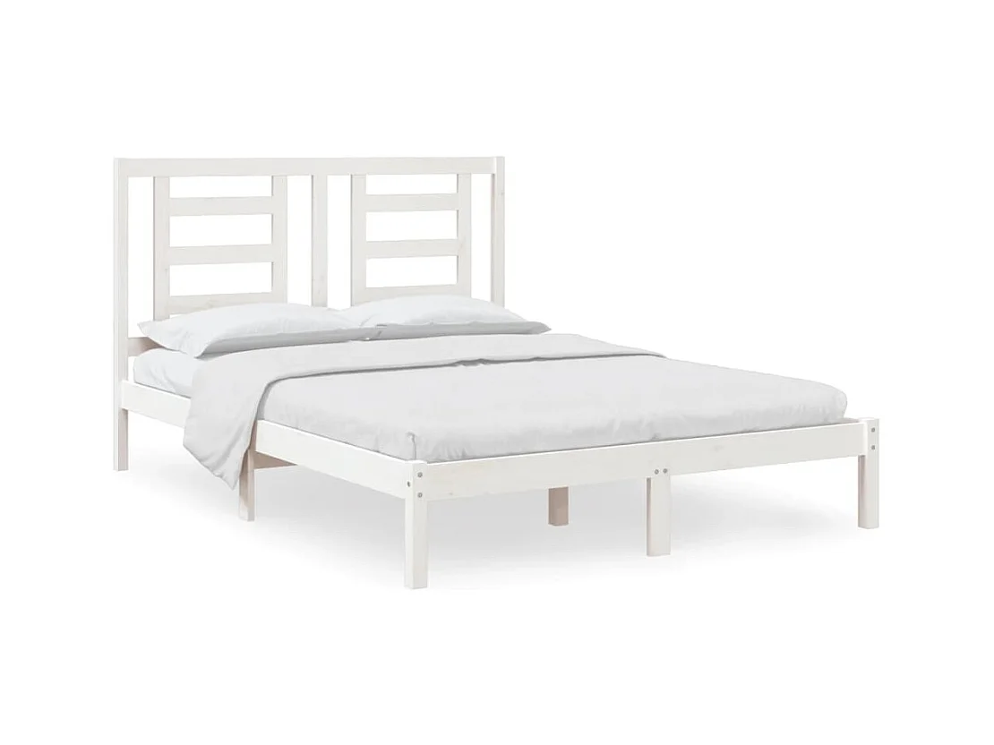 Struttura letto senza materasso bianco 140x190 cm in legno massello di pino