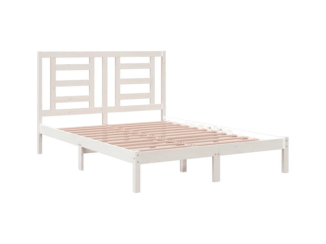 Struttura letto senza materasso bianco 140x190 cm in legno massello di pino