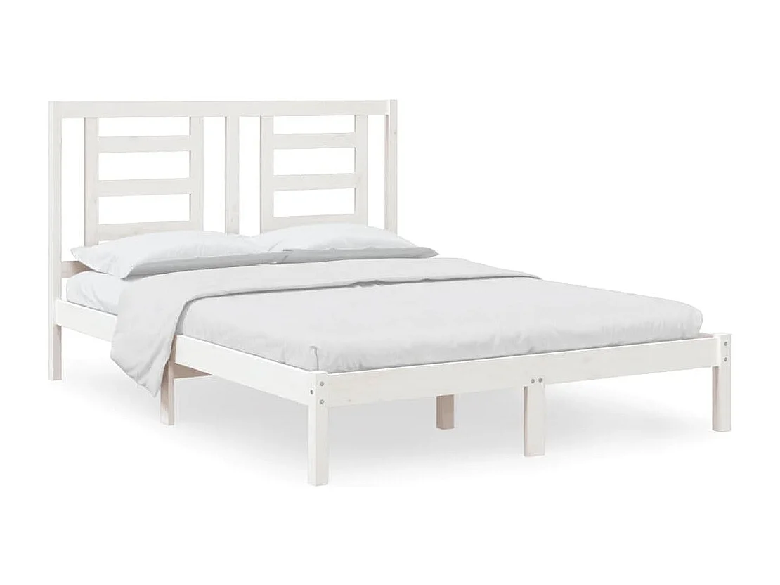 Cadre de lit sans matelas blanc 140x190 cm bois de pin massif