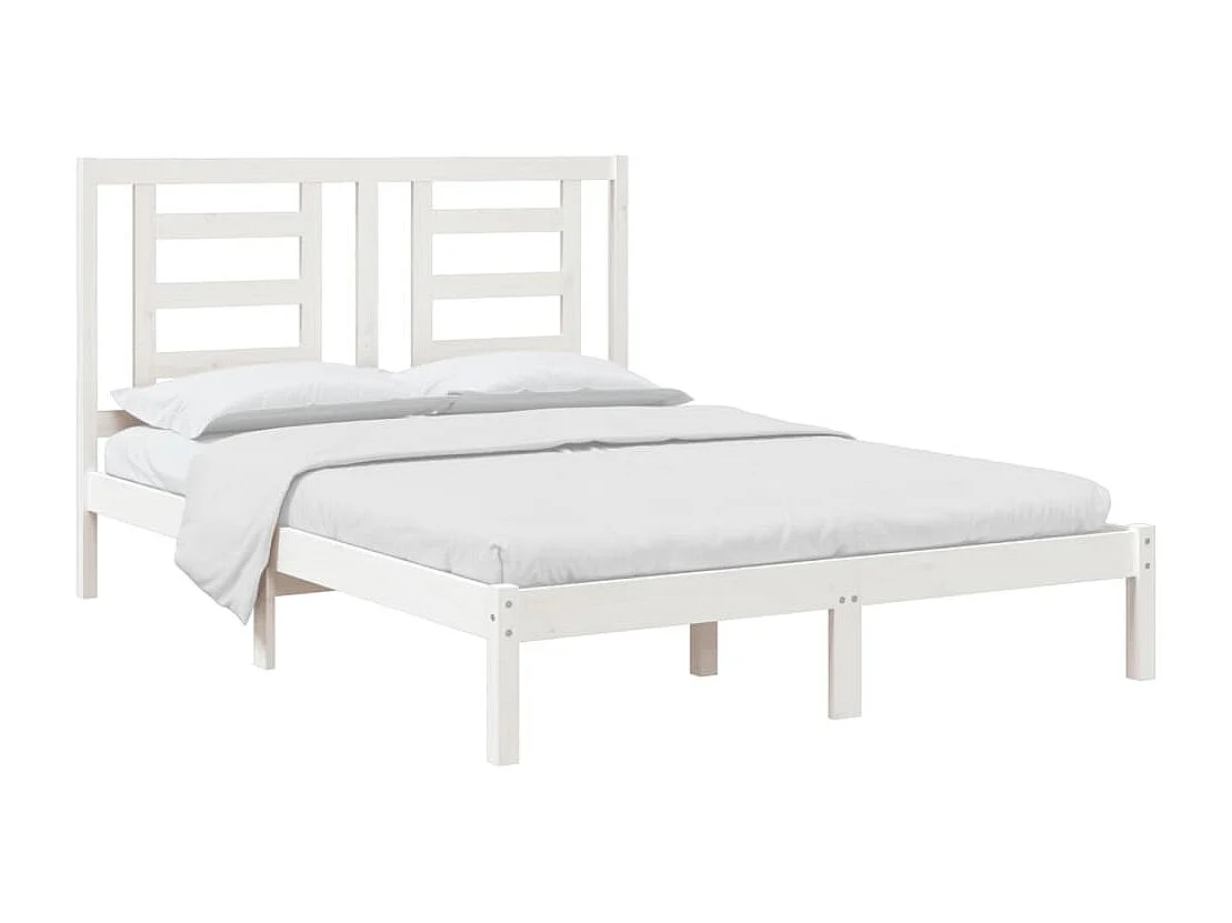Cadre de lit sans matelas blanc 140x190 cm bois de pin massif