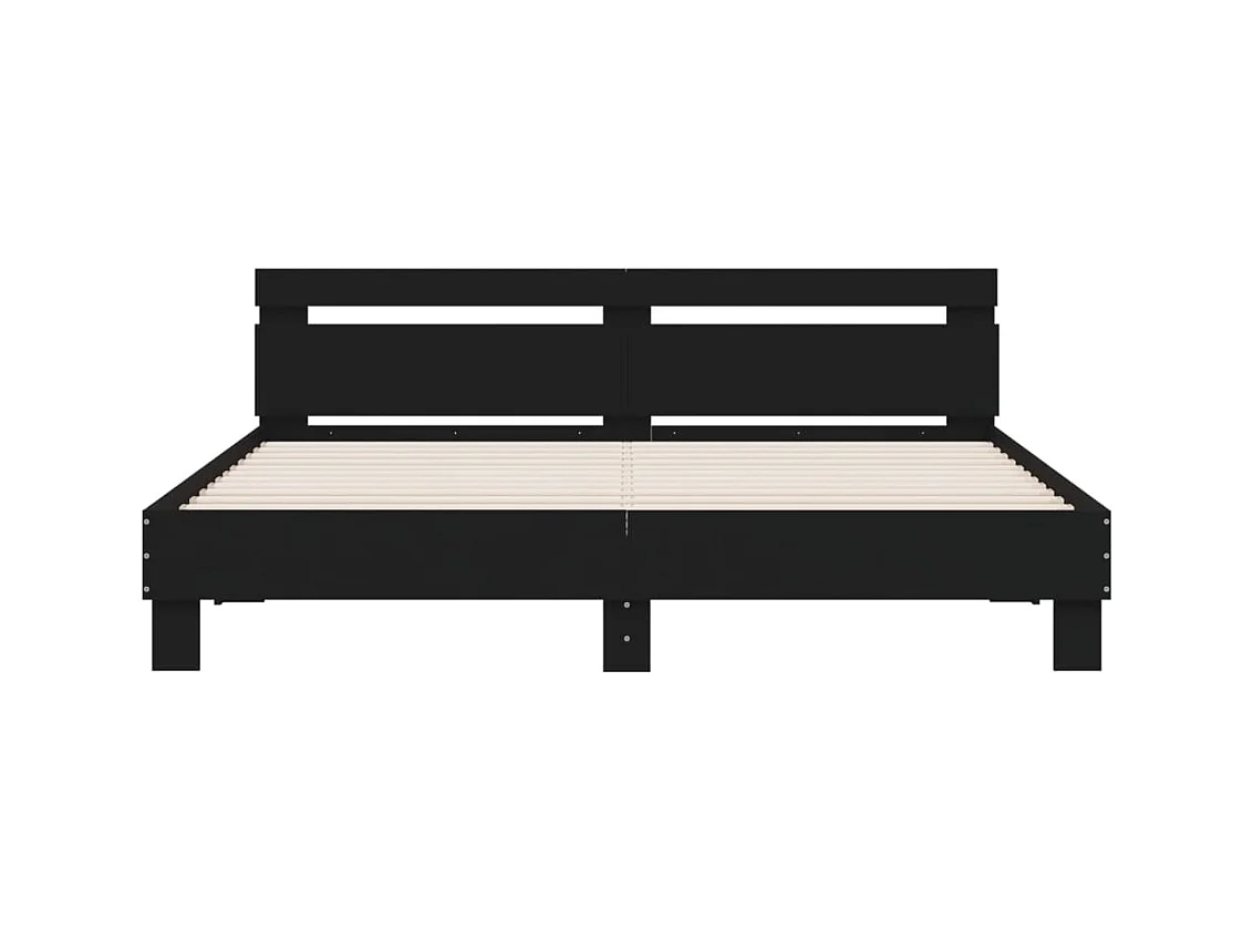 Bedframe met LED zonder matras zwart 160x200 cm