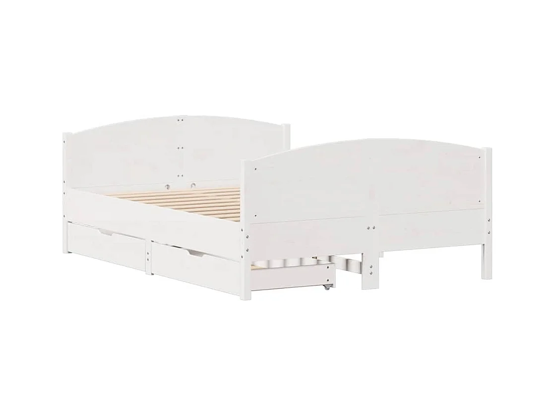 Bedframe zonder matras wit 140x190 cm massief grenenhout