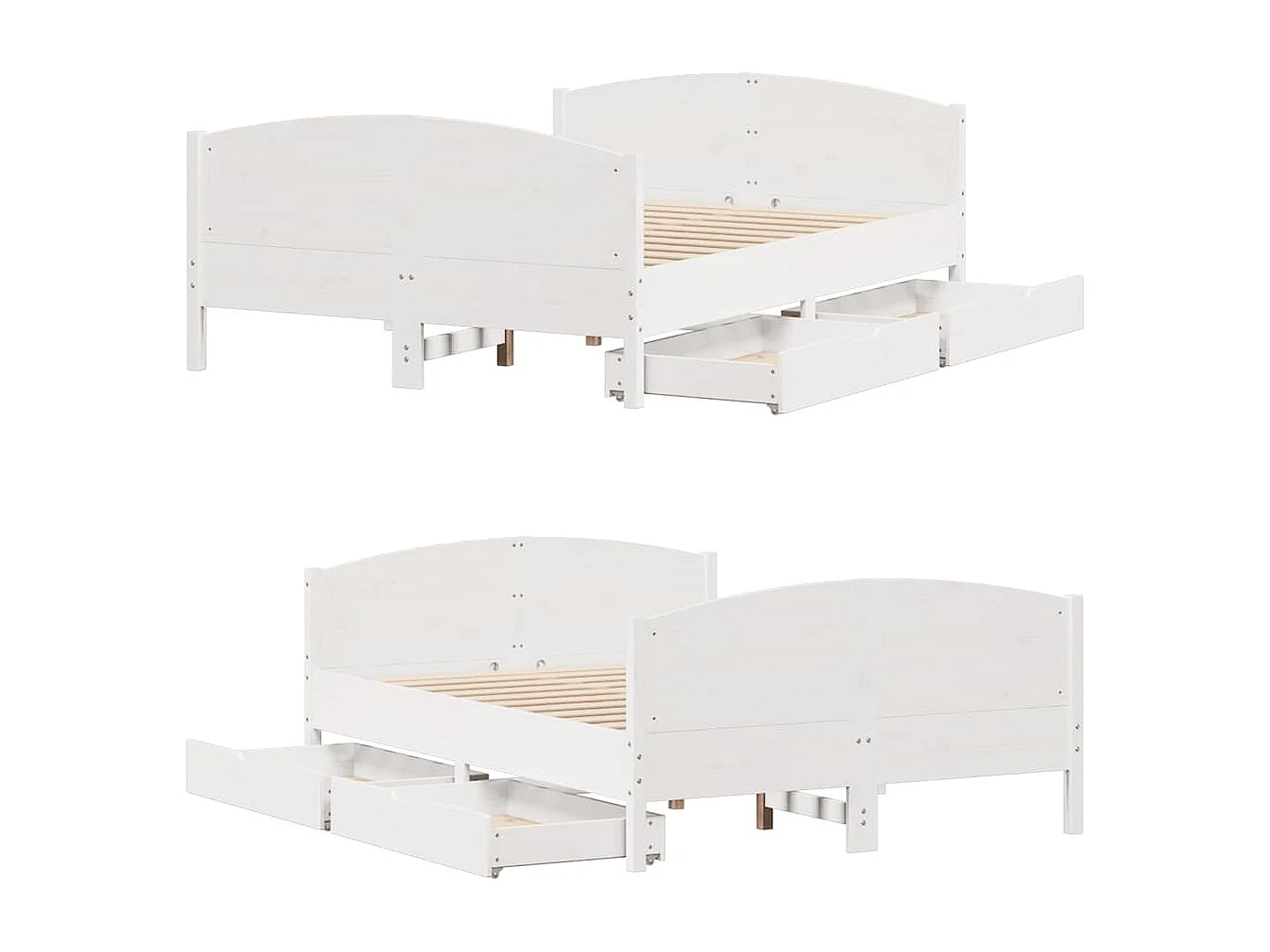 Bedframe zonder matras wit 140x190 cm massief grenenhout