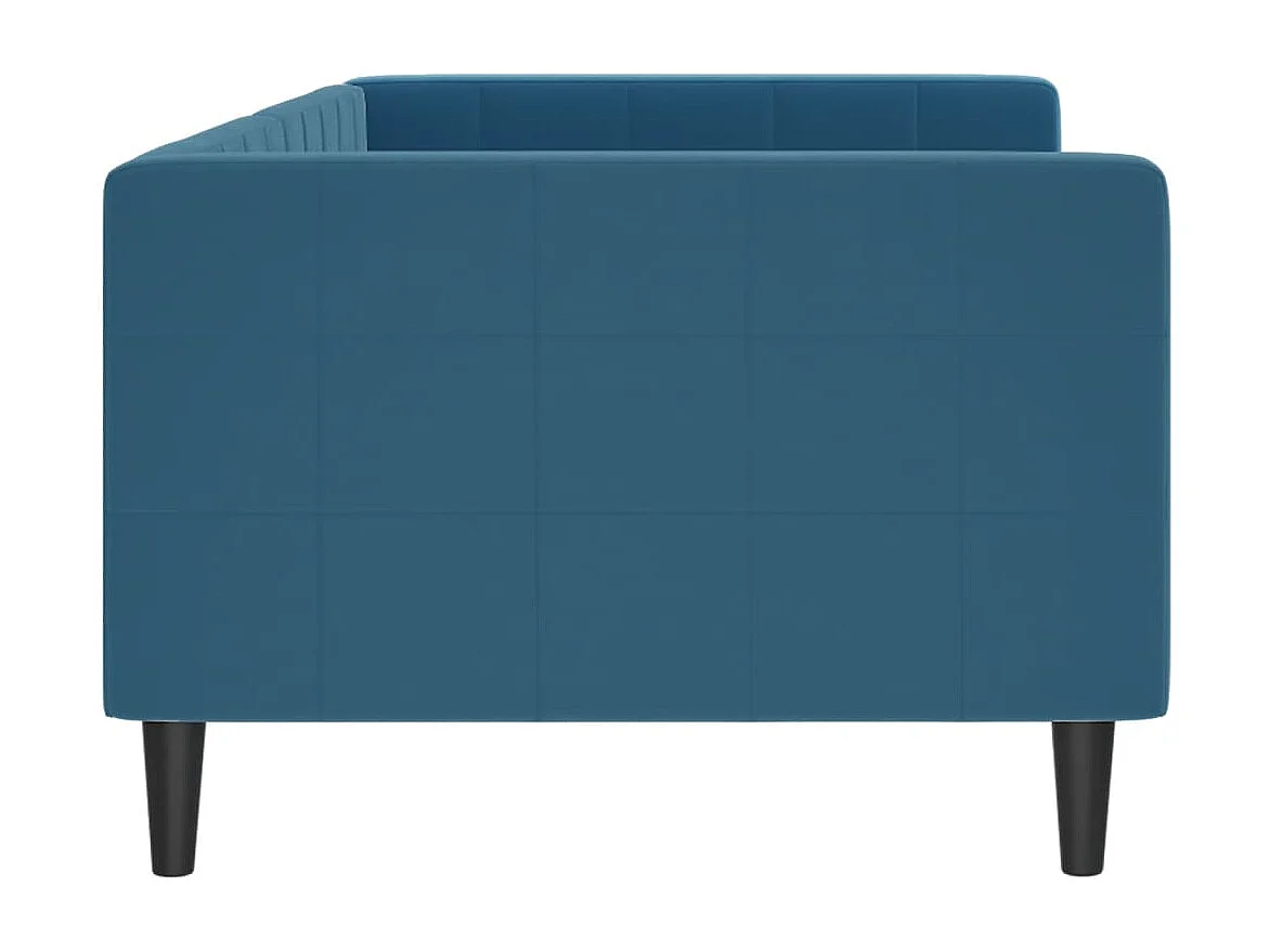 Divano letto senza materasso blu 90x200 cm velluto