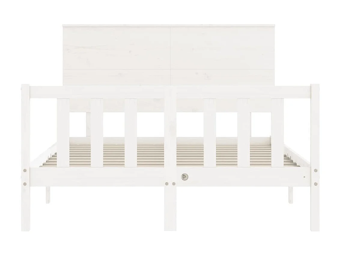 Cadre de lit sans matelas blanc 120x200 cm bois de pin massif