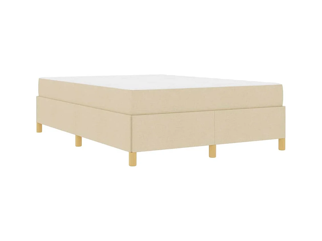 Letto a molle con materasso bianco e crema 140 x 200 cm in tessuto