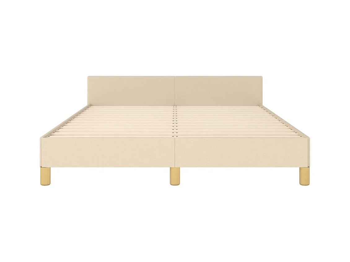 Cadre de lit sans matelas crème 140x190 cm tissu