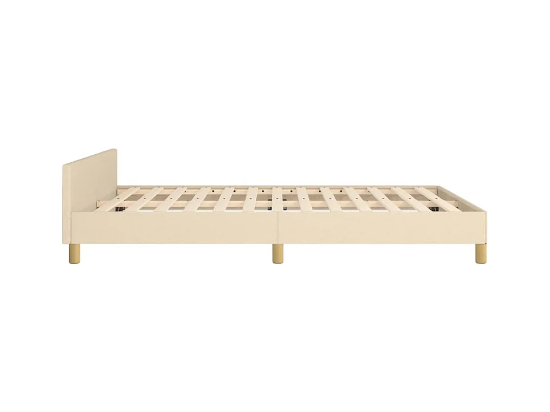 Cadre de lit sans matelas crème 140x190 cm tissu