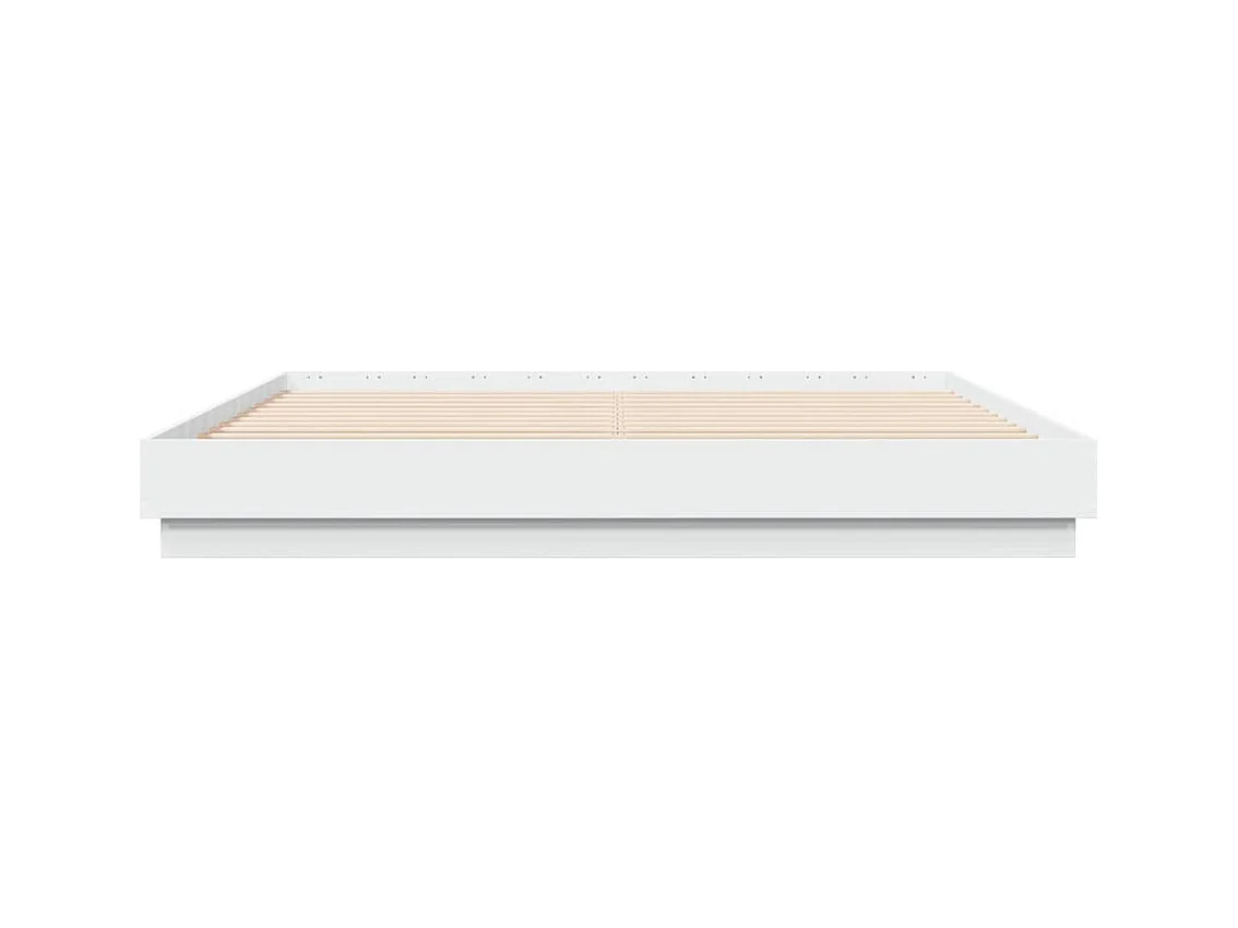 Cadre de lit avec LED sans matelas blanc 180x200 cm