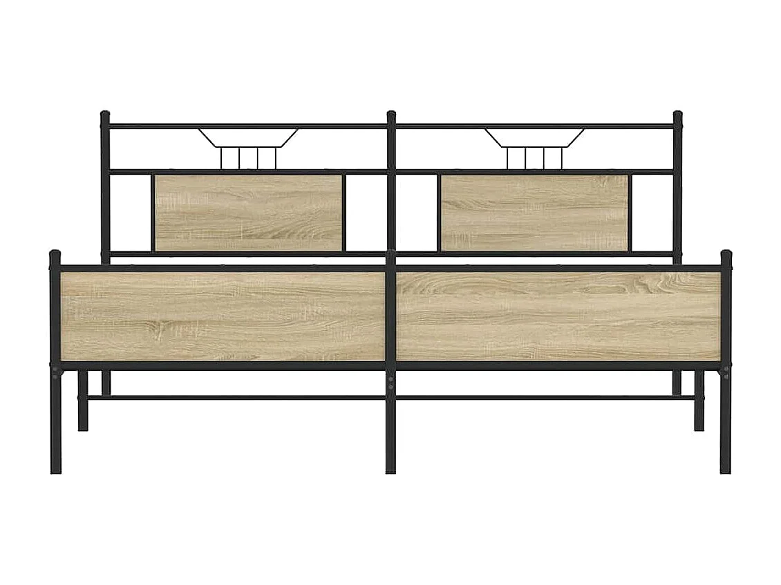 Metalen bedframe zonder matras Sonoma eiken 160x200 cm