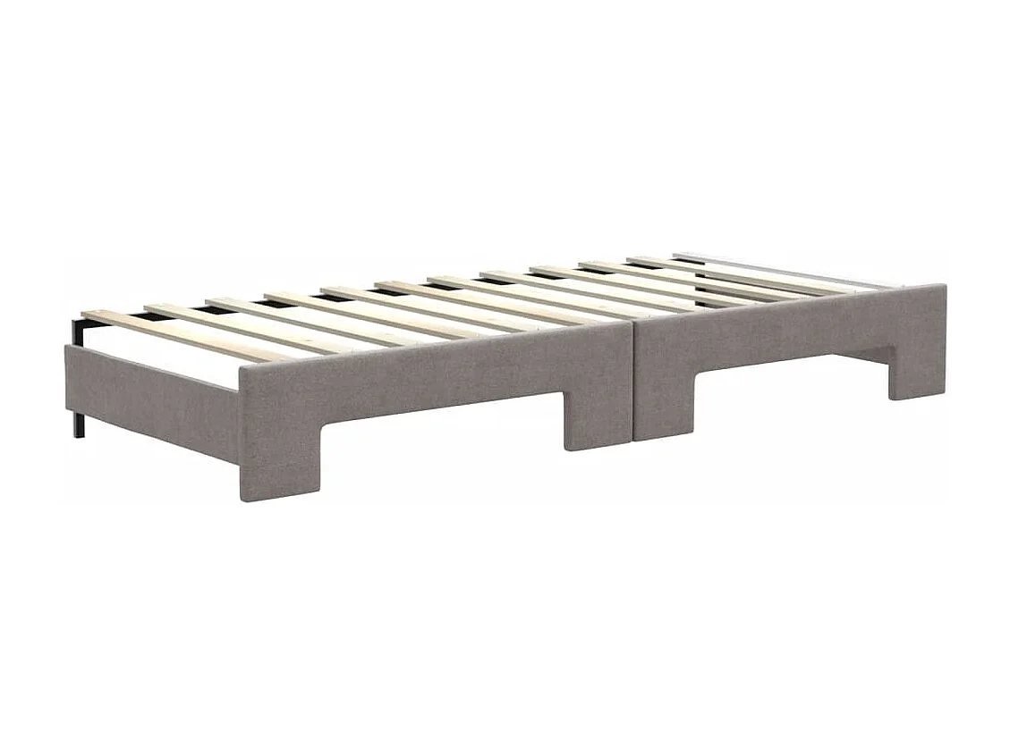 Divano letto con rotelle e cassetti senza materasso tortora 80x200cm