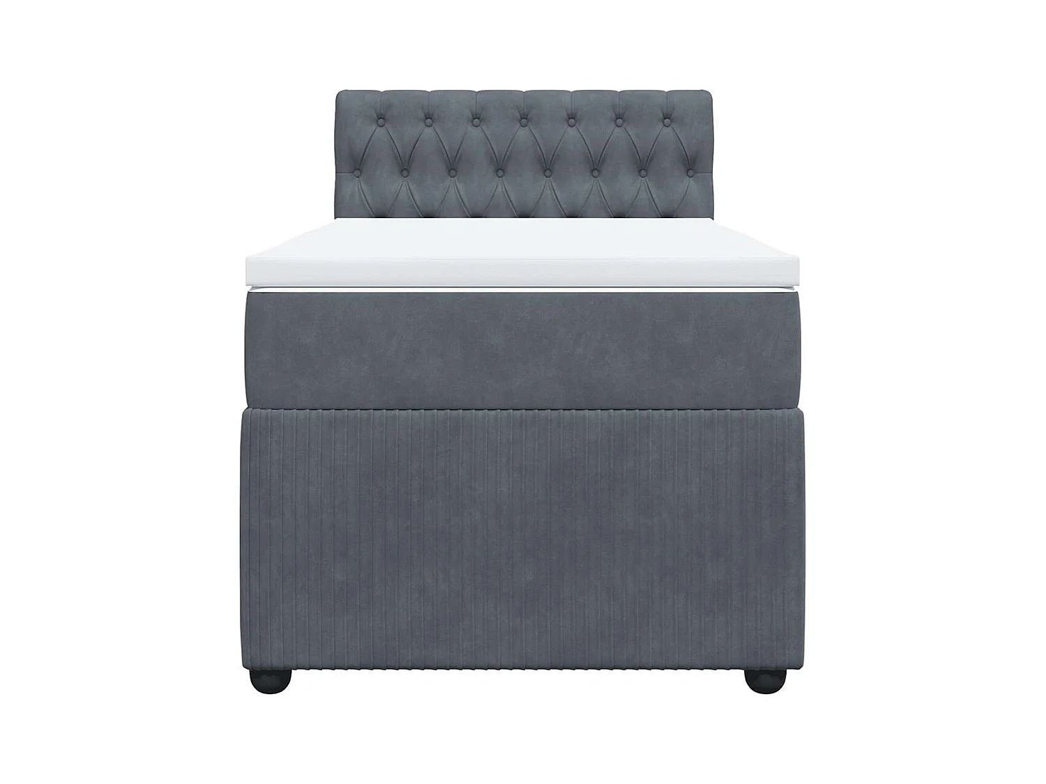 Sommier à lattes de lit et matelas Gris foncé 90x190 cm Velours