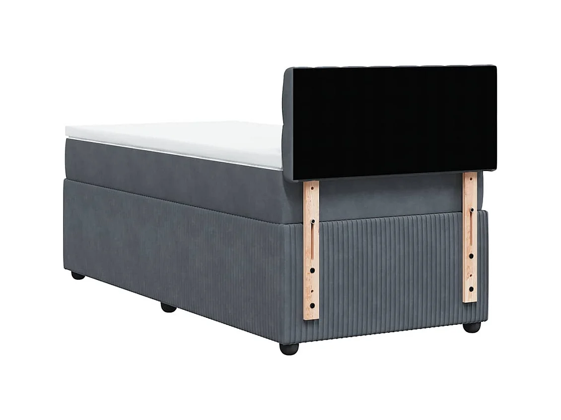 Somier de láminas y colchón Terciopelo Gris oscuro 90x190 cm