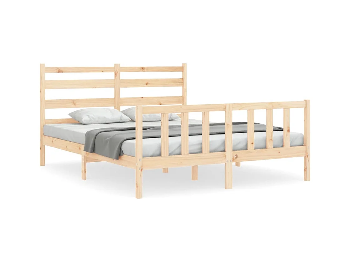 Struttura letto senza materasso 160x200 cm in legno massello di pino