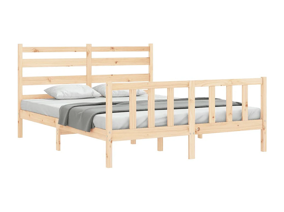 Cadre de lit sans matelas 160x200 cm bois massif de pin
