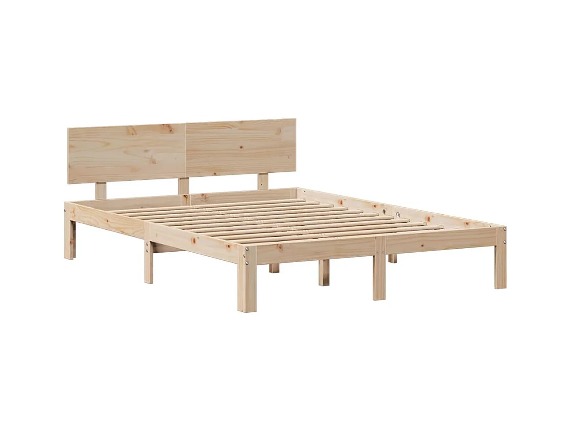 Lit bibliothèque sans matelas 140x190 cm bois de pin massif