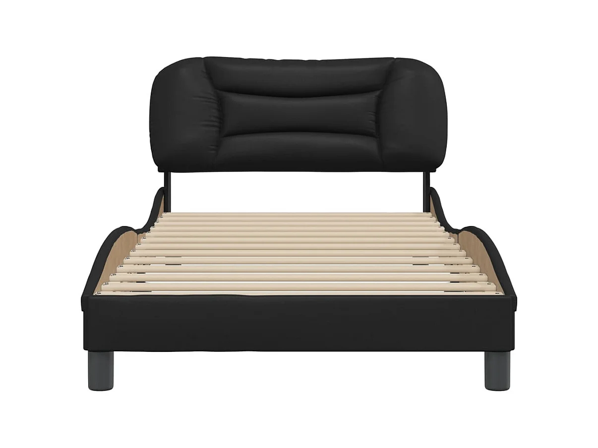 Bedframe zonder matras zwart 100x200 cm kunstleer