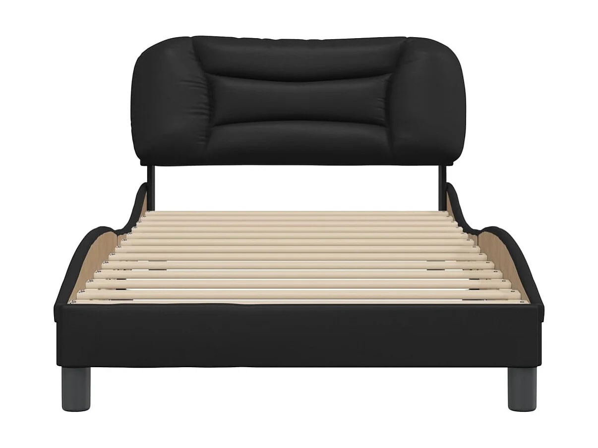 Estructura de cama sin colchón negra 100x200 cm polipiel
