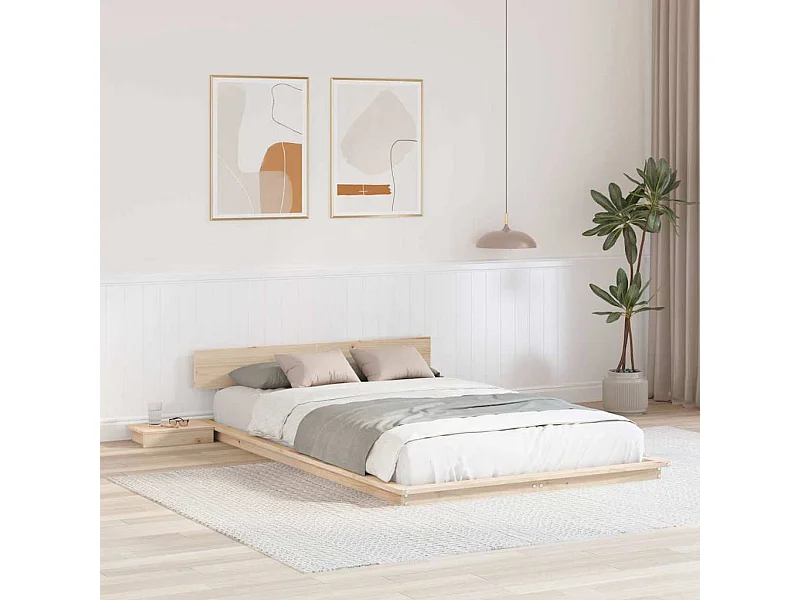 Struttura letto marrone 135 x 190 cm in legno