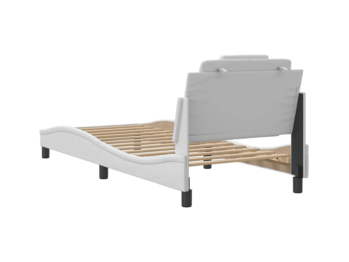Cadre de lit sans matelas blanc 80x200 cm similicuir