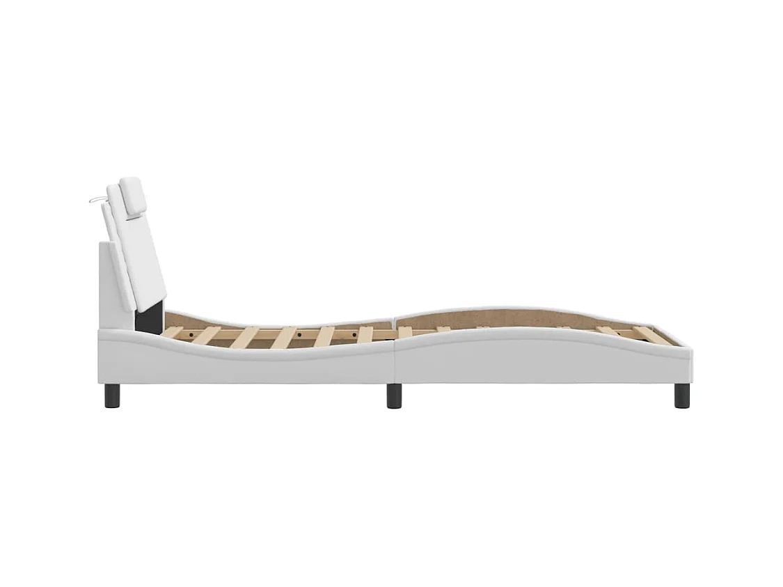 Cadre de lit sans matelas blanc 80x200 cm similicuir