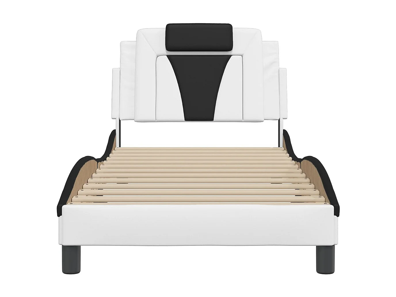 Struttura letto senza materasso bianco e nero 90x200 cm ecopelle