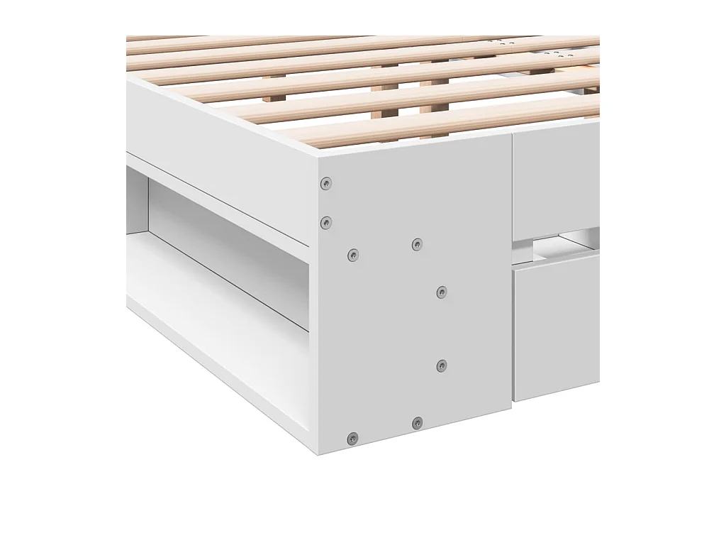 Struttura letto con cassetti senza materasso bianco 160x200 cm