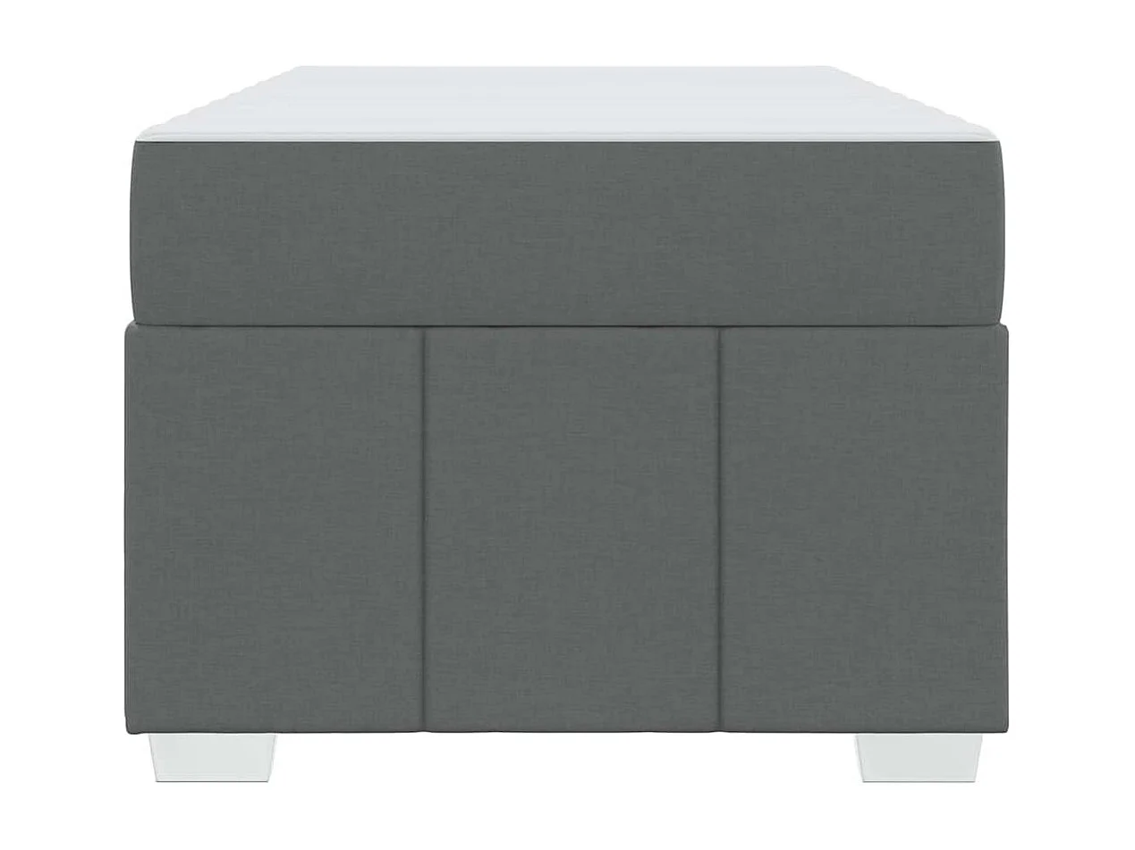 Cadre de lit avec matelas Gris foncé 100 x 200 cm tissu