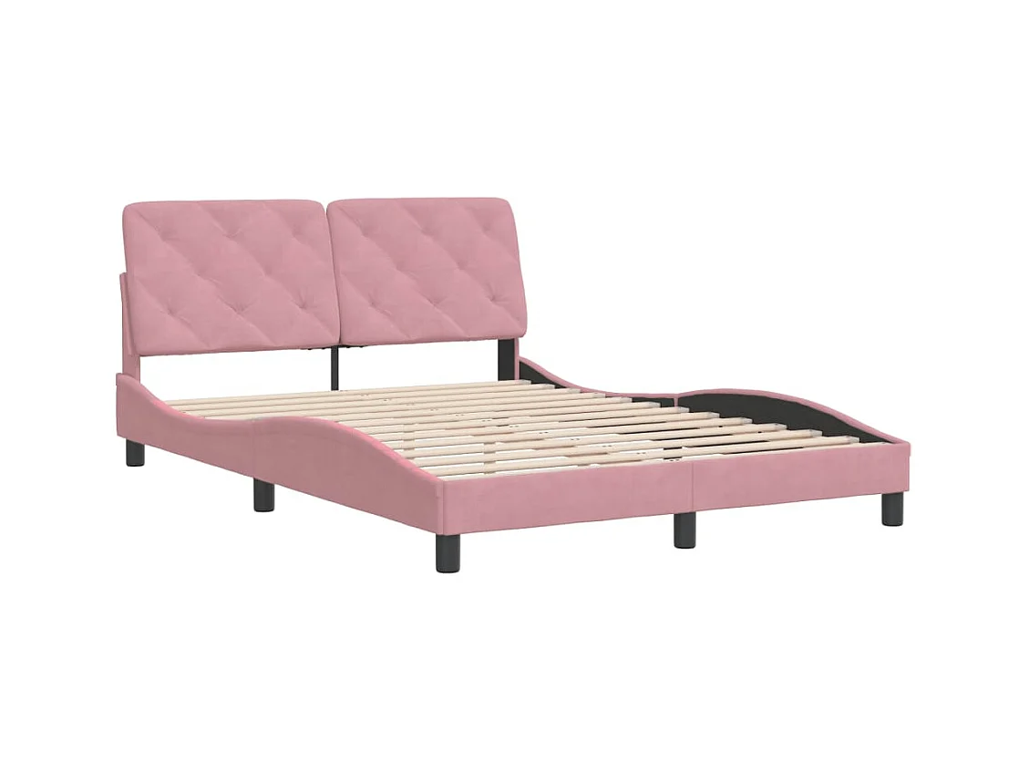 Estructura de cama sin colchón terciopelo rosa 120x200 cm