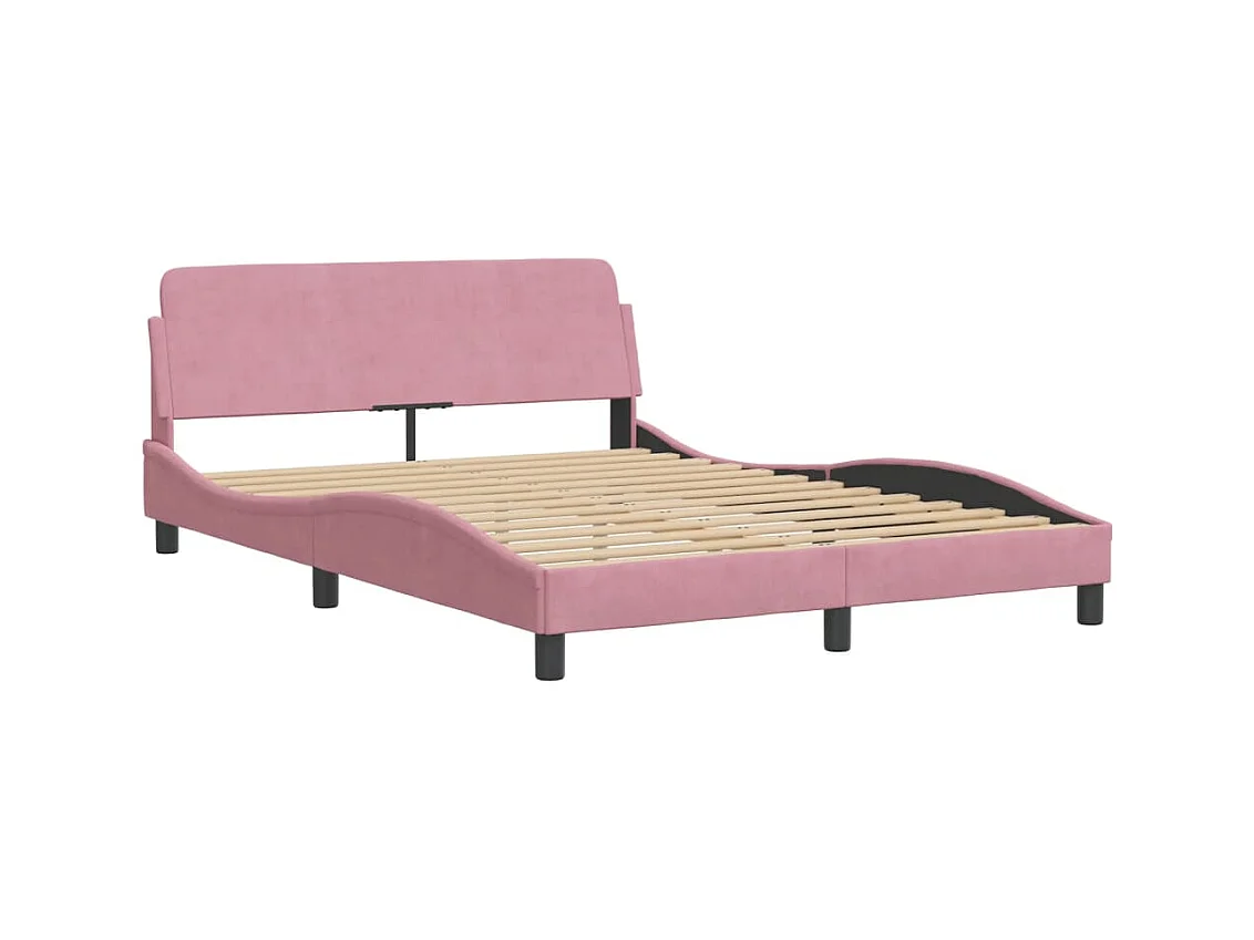 Estructura de cama sin colchón terciopelo rosa 120x200 cm