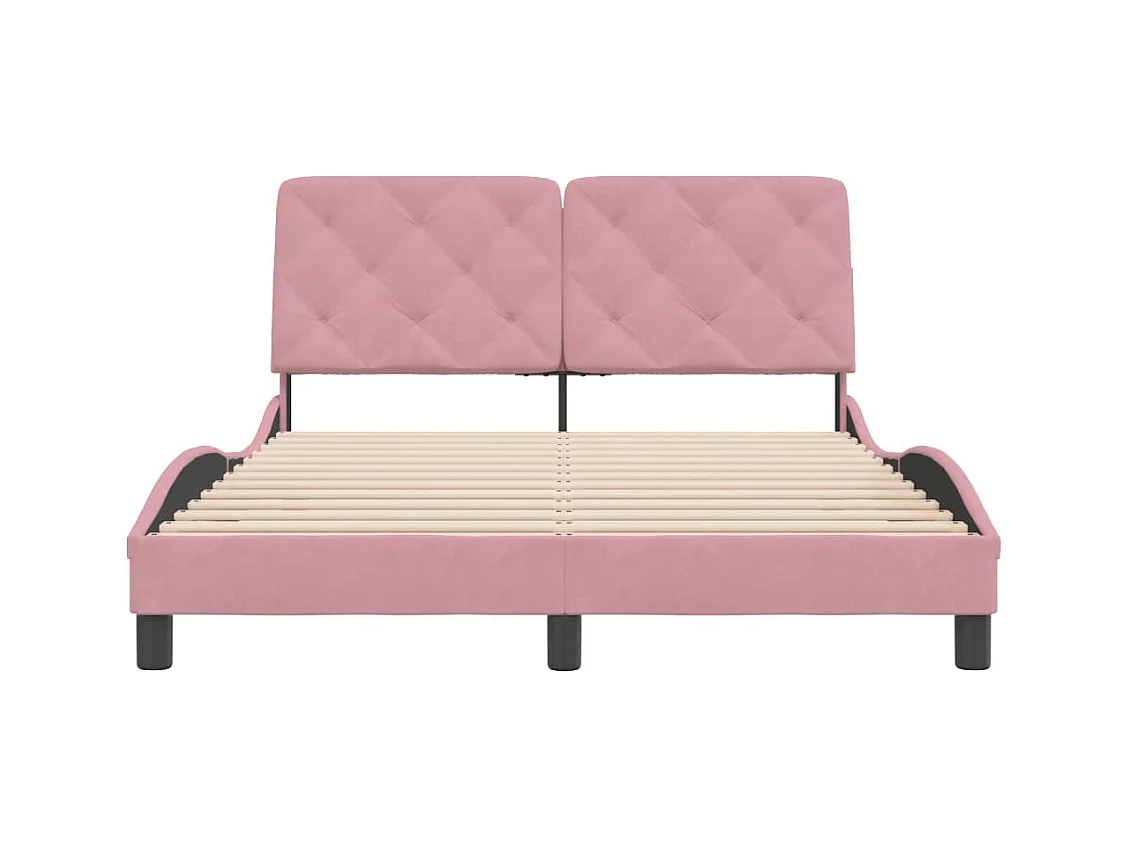 Estructura de cama sin colchón terciopelo rosa 120x200 cm