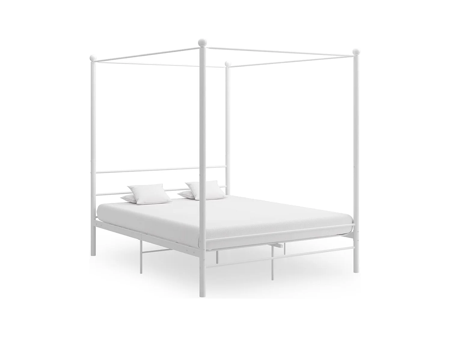 Struttura letto a baldacchino bianco senza materasso 160x200 cm in metallo