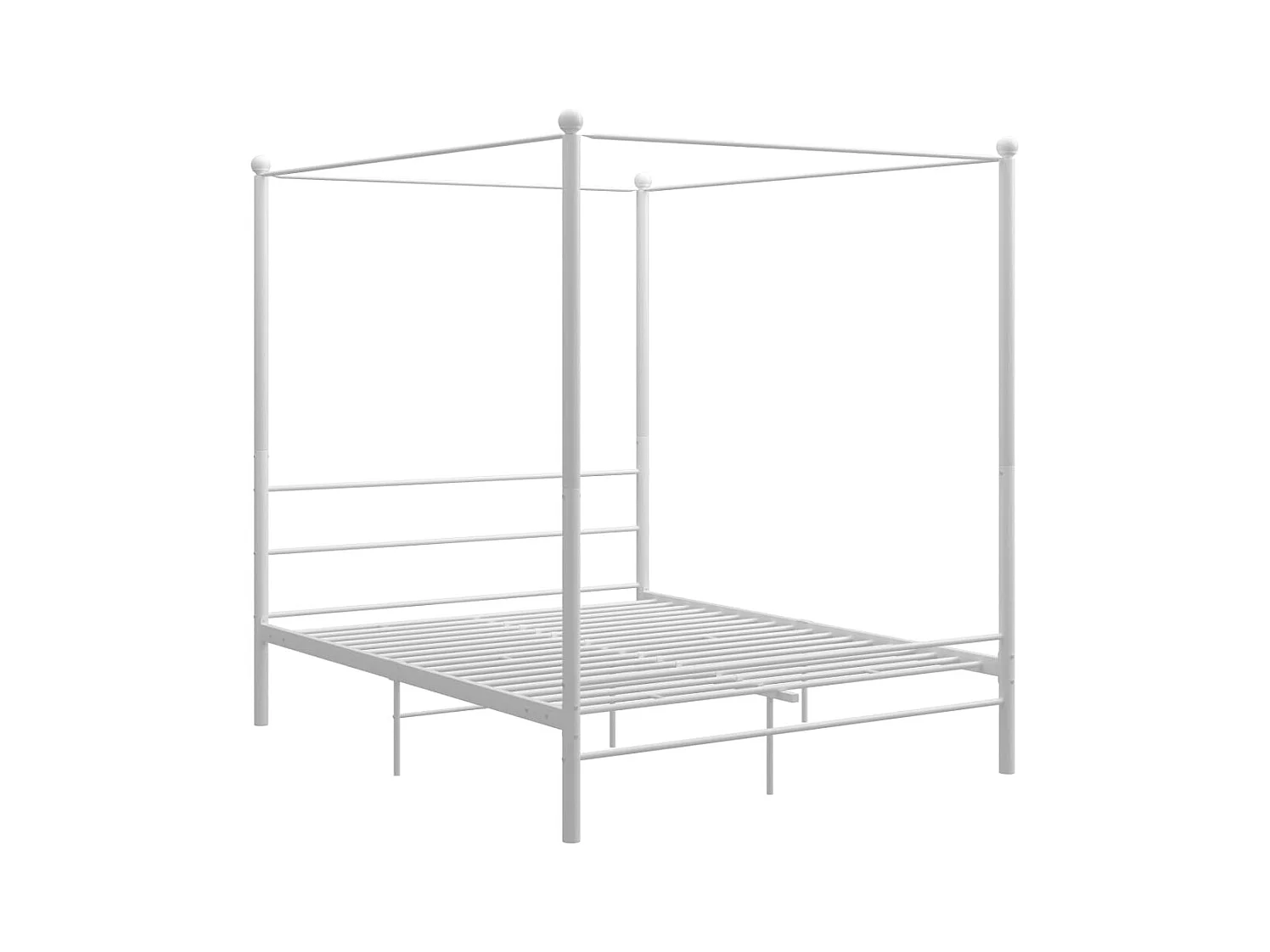 Struttura letto a baldacchino bianco senza materasso 160x200 cm in metallo