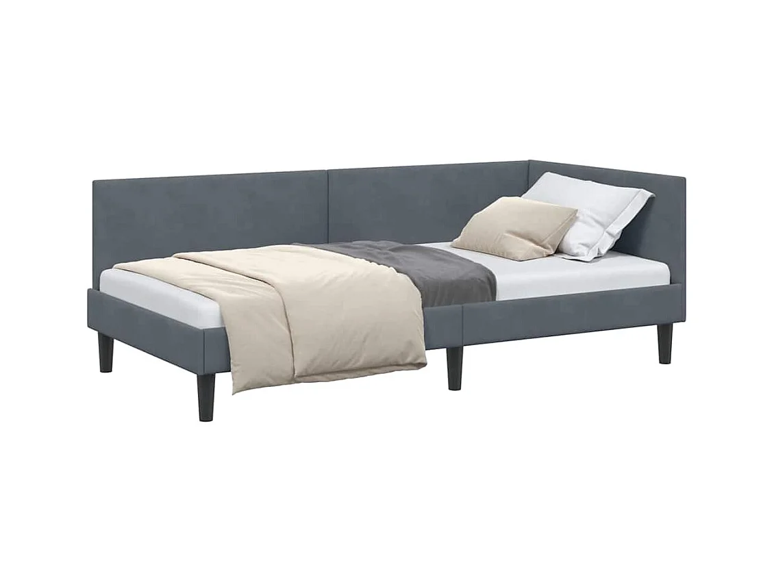 Hoekbedframe Overig Donkergrijs 90 x 200 cm