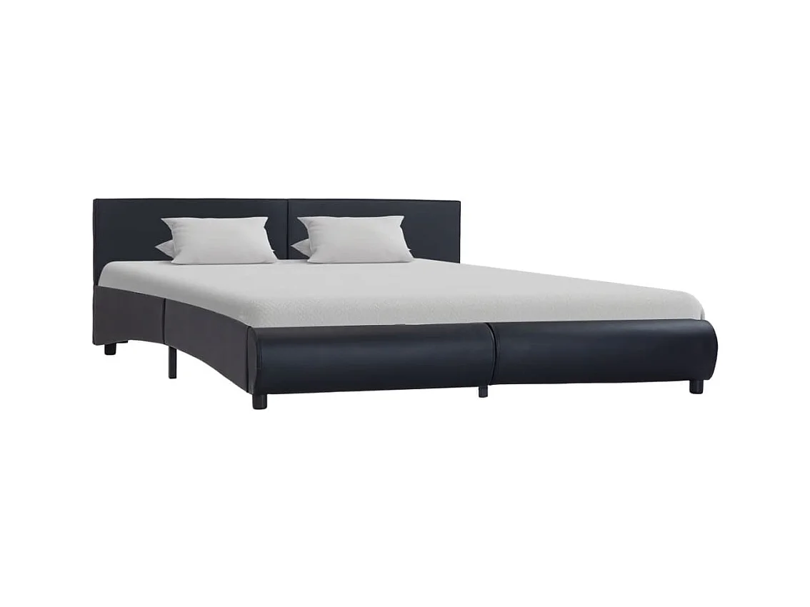 Struttura letto con LED senza materasso nero 180x200 cm